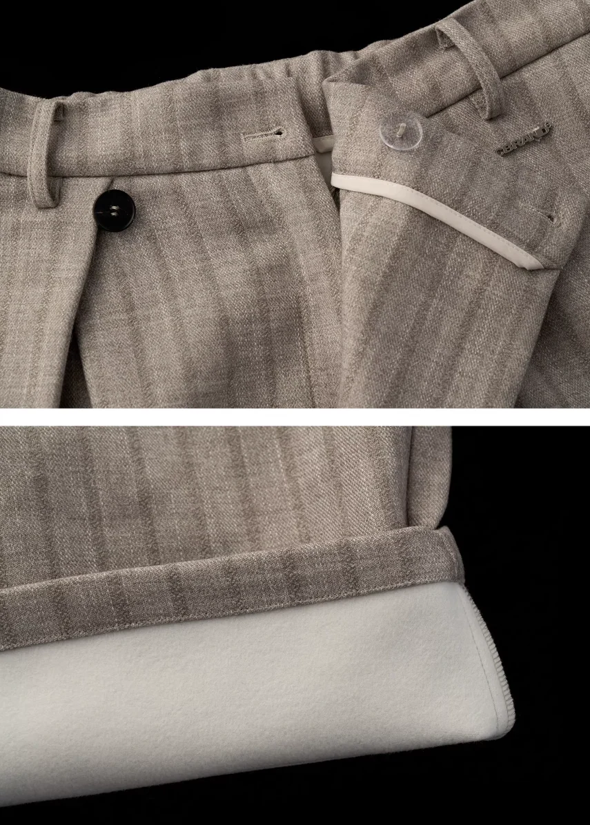Deconstructed Stripe Pleated Pants - Image 10