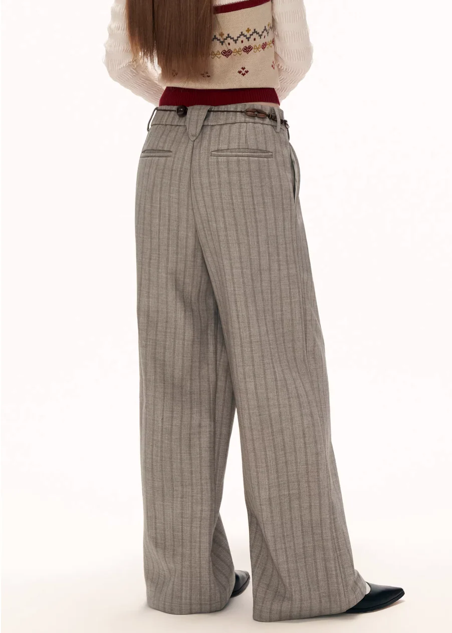 Deconstructed Stripe Pleated Pants - Image 5