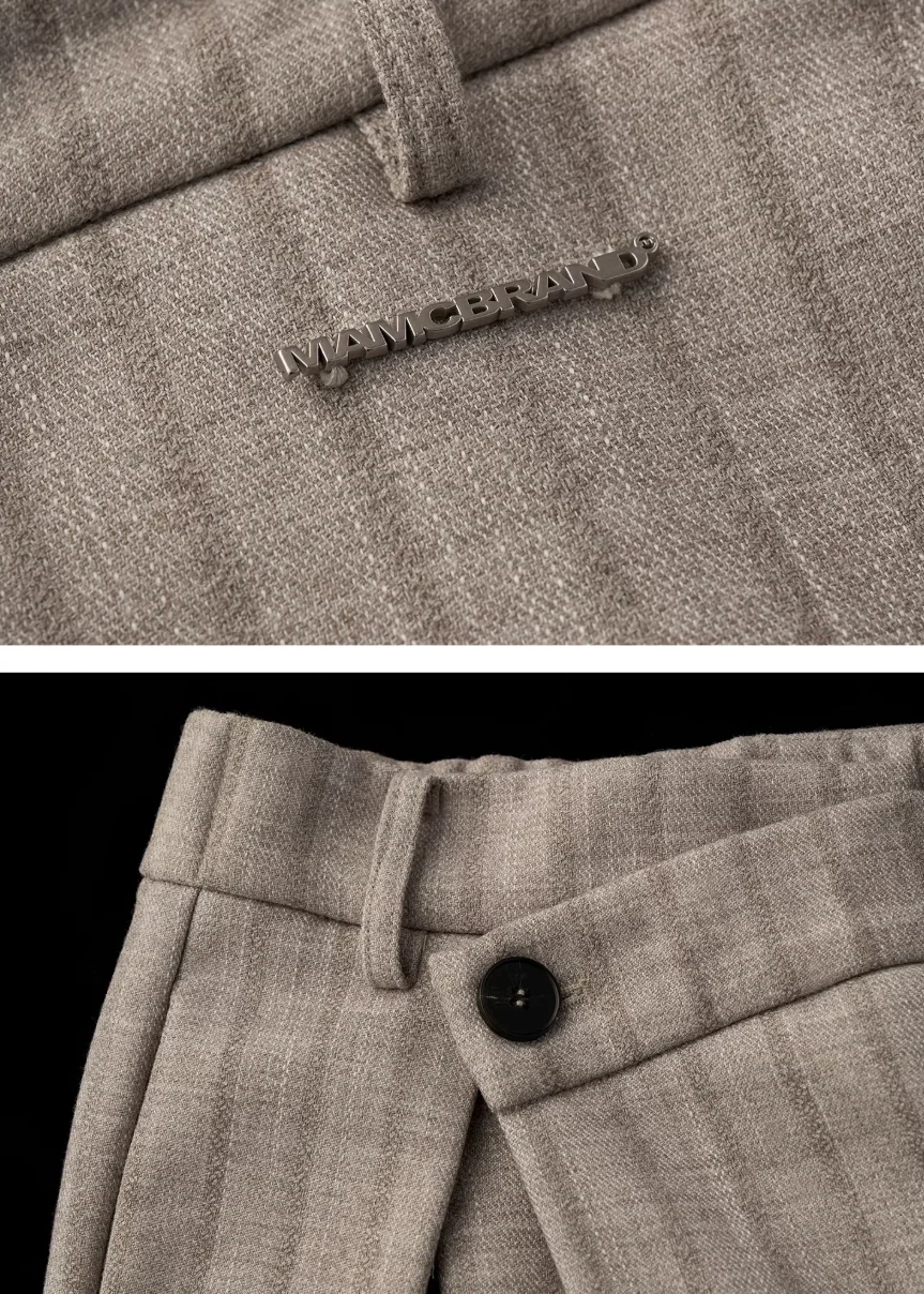 Deconstructed Stripe Pleated Pants - Image 9