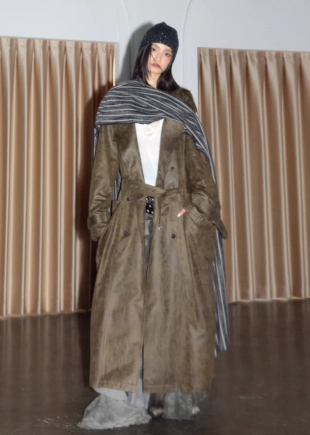 Distressed Cargo Maxi Trench with Oversized Pockets - Image 2
