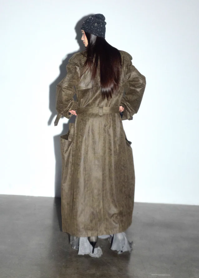 Distressed Cargo Maxi Trench with Oversized Pockets - Image 6