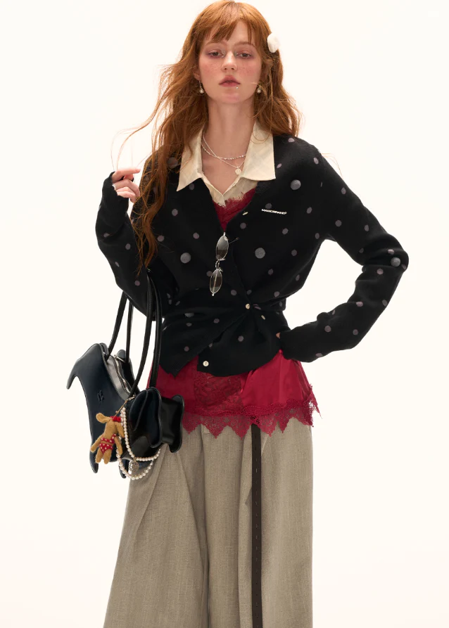 Dot Knit Cardigan - Image 5