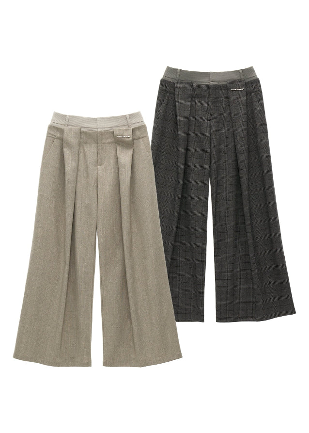 Double-Waist Plaid Trousers - Image 10