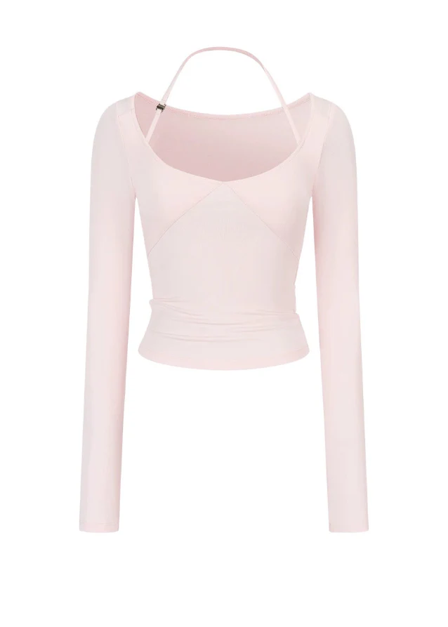 Dual-Strap Minimal Halterneck Slim Top - Image 7