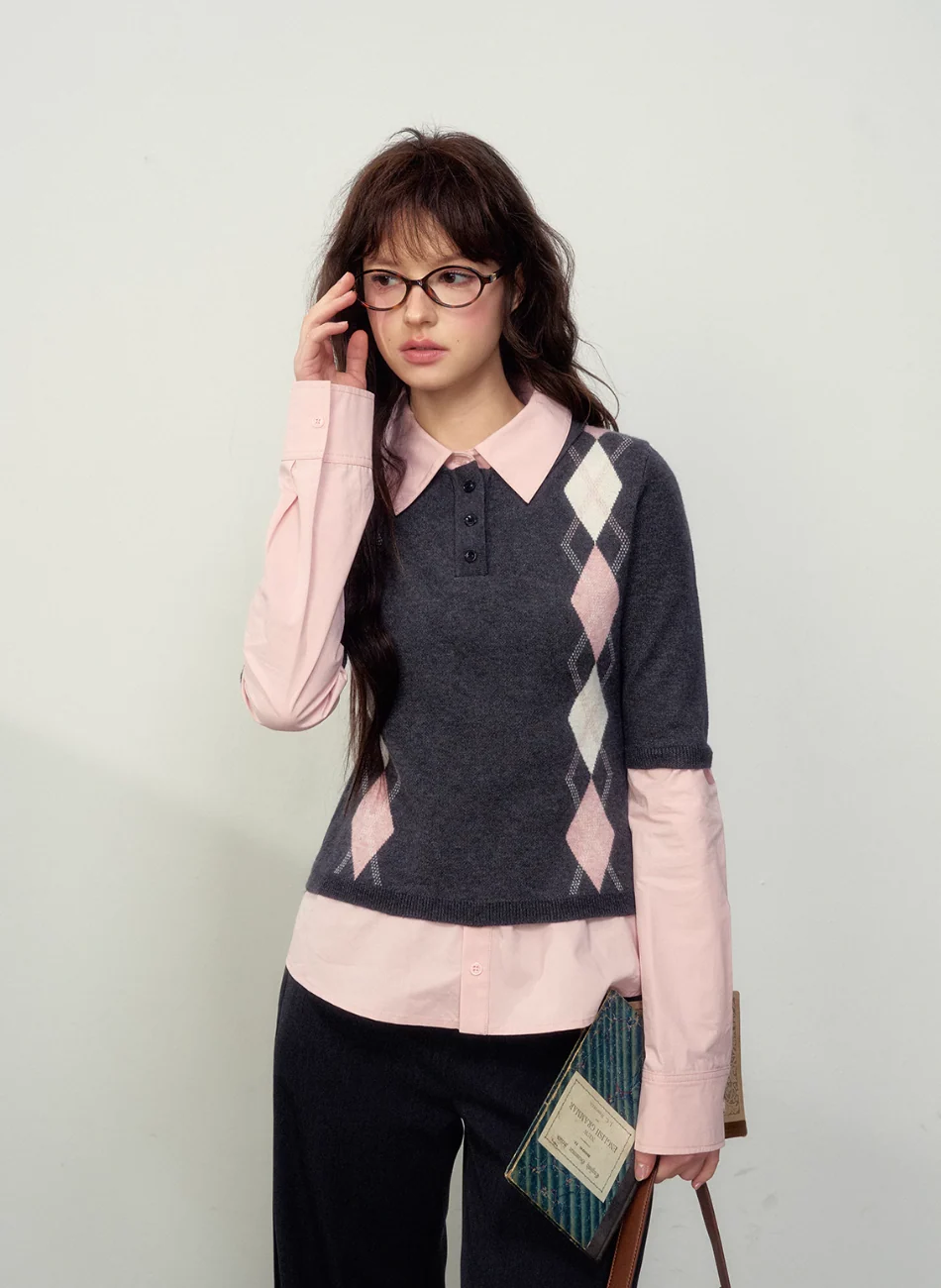 Early Spring Campus Lovers Knitted Sweater Bottoming Shirt - Image 7