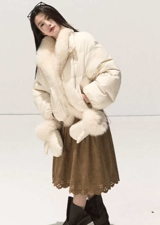 Earth Bloom Laser-Cut Suede Skirt - Image 12