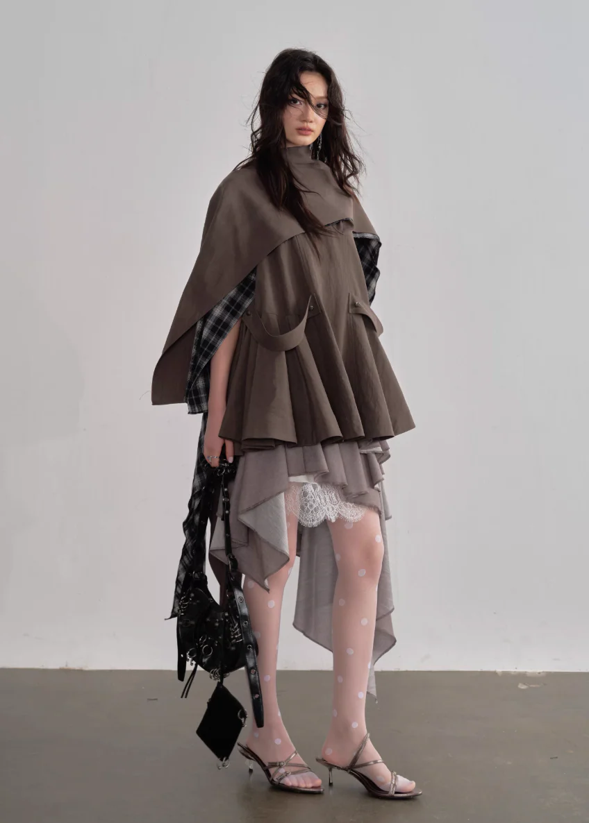 Earth Drift Detachable Cape Dress - Image 6