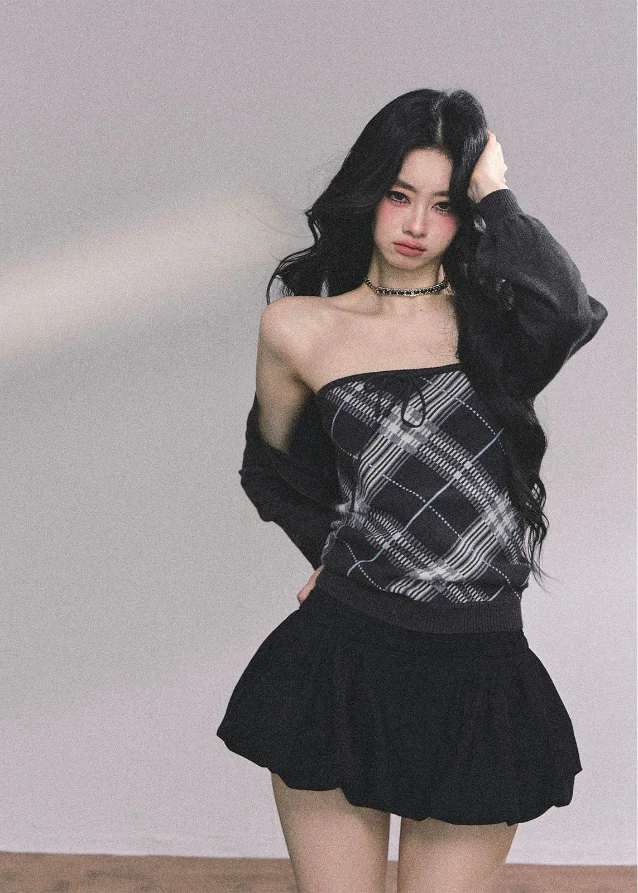 Eaton Noir Plaid Knit Two-Piece Set - Image 6