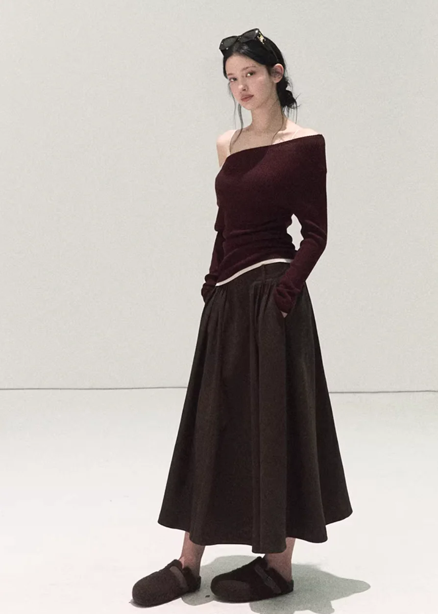 Ebony Flow A-Line Skirt