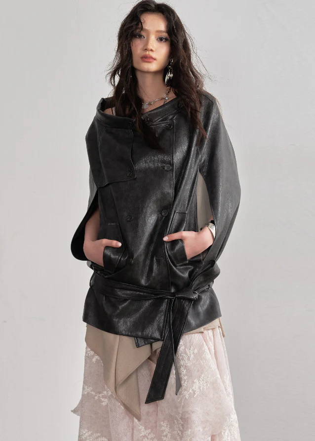 Ebony Flow Cape Jacket - Image 2