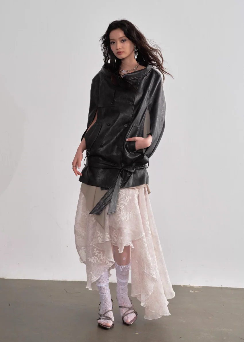 Ebony Flow Cape Jacket - Image 5
