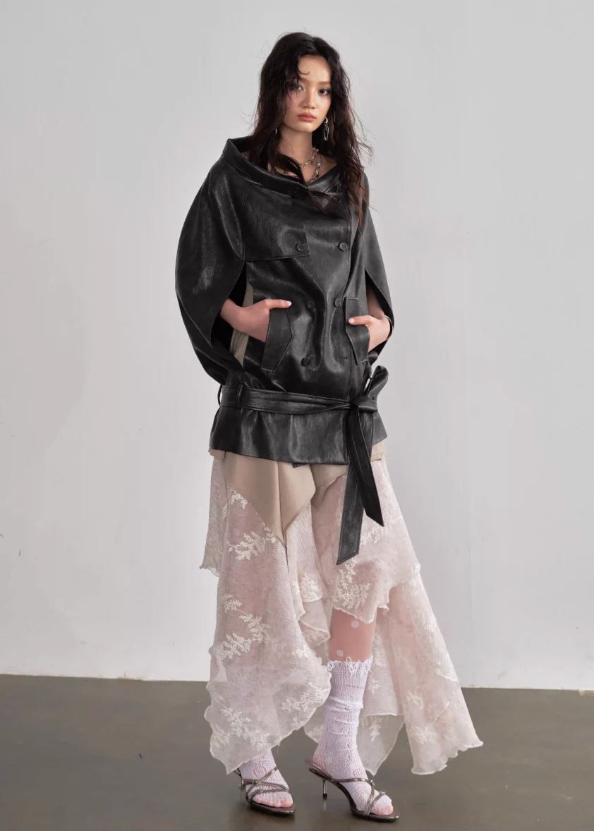 Ebony Flow Cape Jacket - Image 7