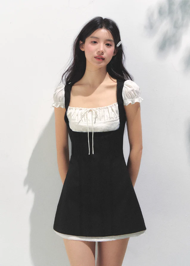 Retro Square Charm Dress