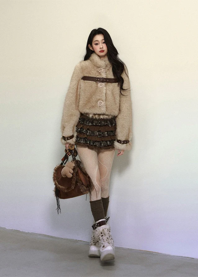 Eco-Friendly Faux Fur Short Coat - Image 5