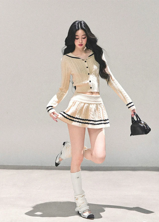 Evening Breeze Preppy Knit Set - Image 3