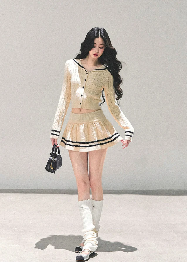 Evening Breeze Preppy Knit Set - Image 4