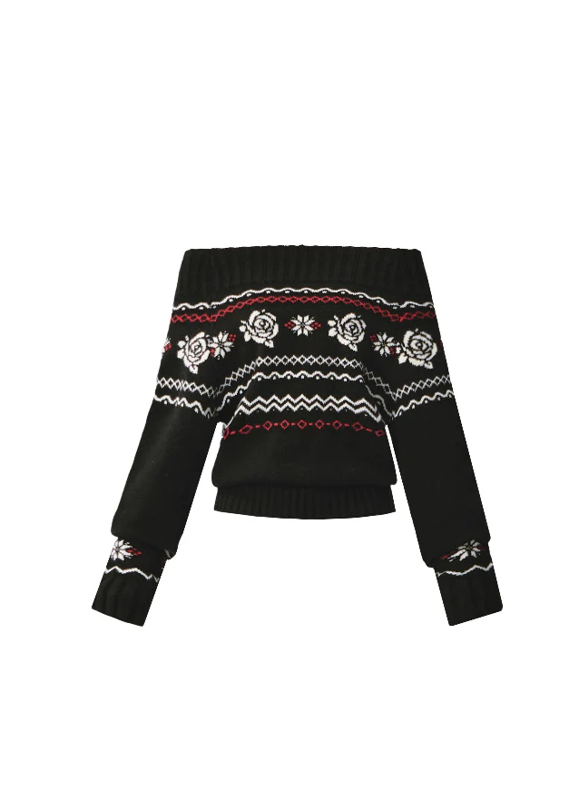 Fair Isle Affair Off-Shoulder Knit - Image 12