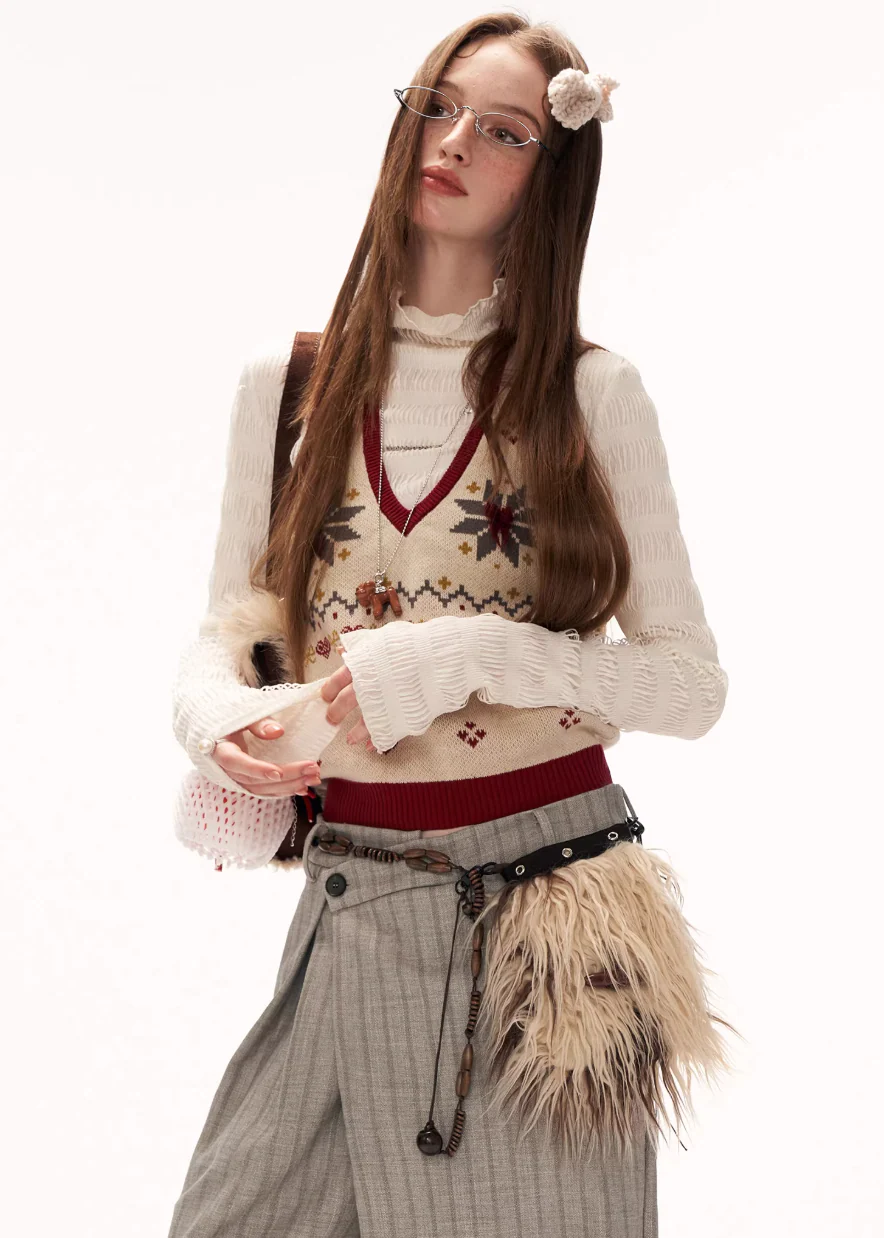 Fair Isle Halter Knit Vest