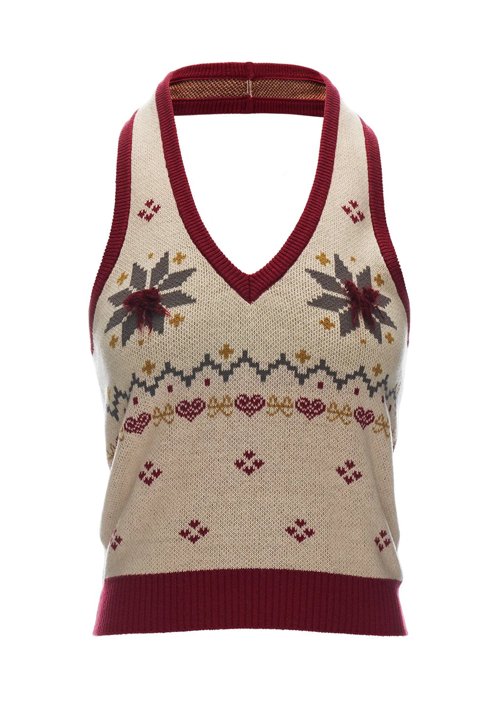 Fair Isle Halter Knit Vest - Image 15