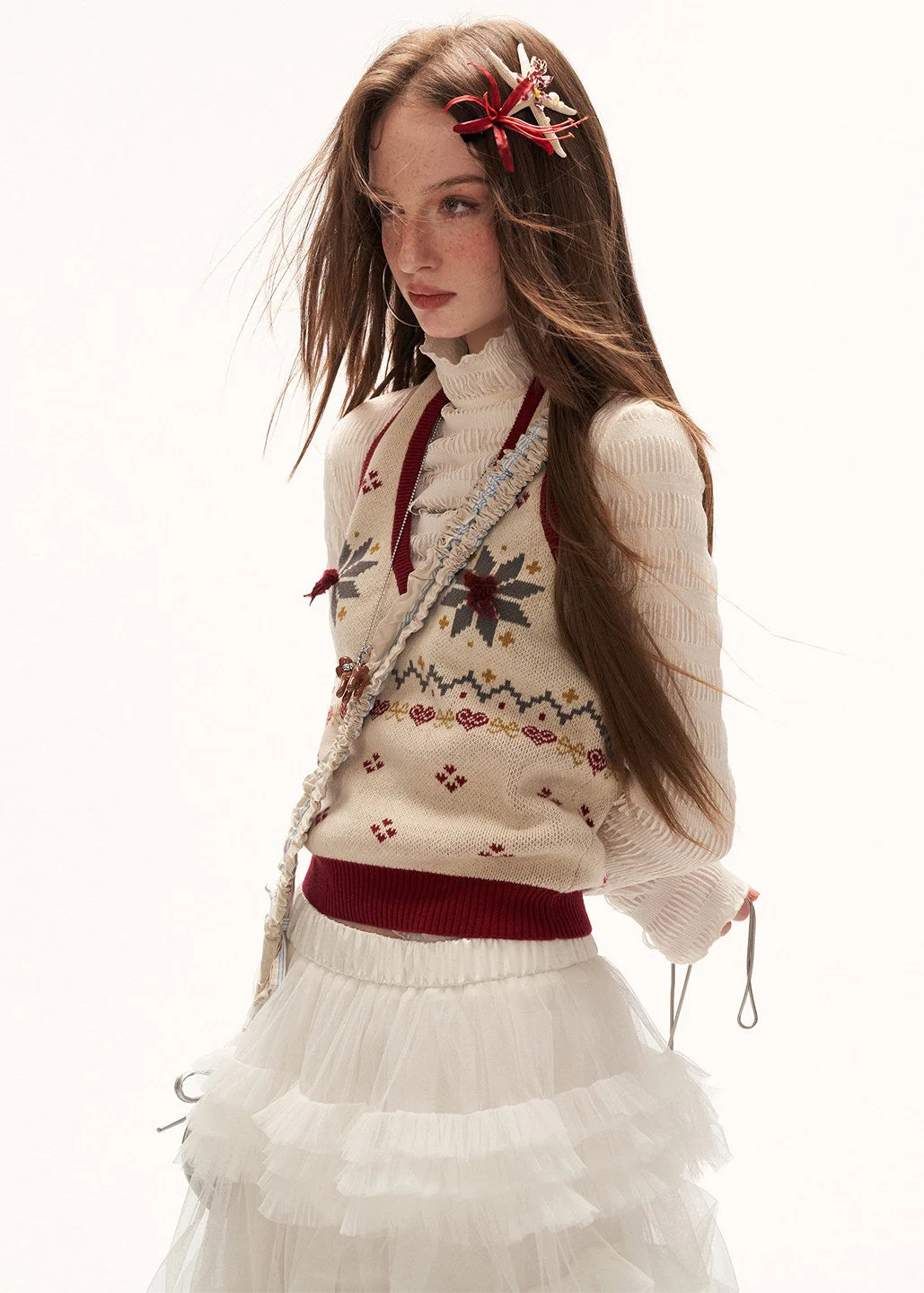 Fair Isle Halter Knit Vest - Image 2
