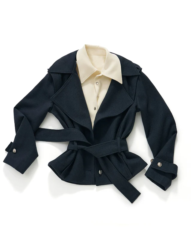 Faux-Two-Piece Structured Jacket & Skirt Set - Image 8