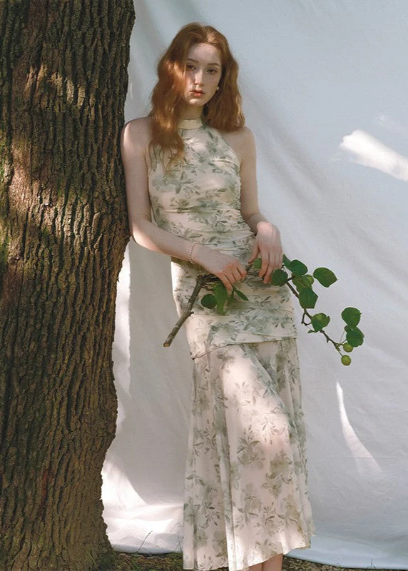 Floral Halter Holiday Dress - Image 3