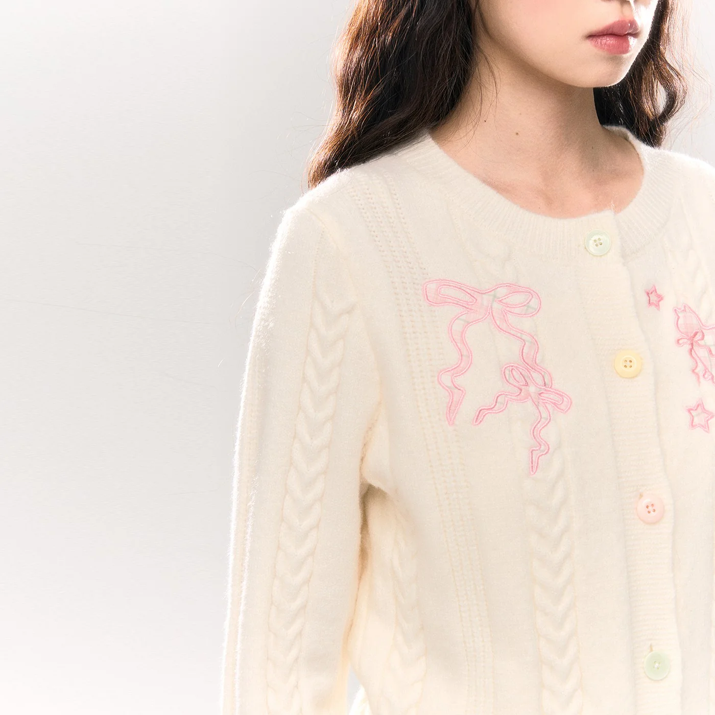 Candy Cat Flower Knit Cardigan - Image 3