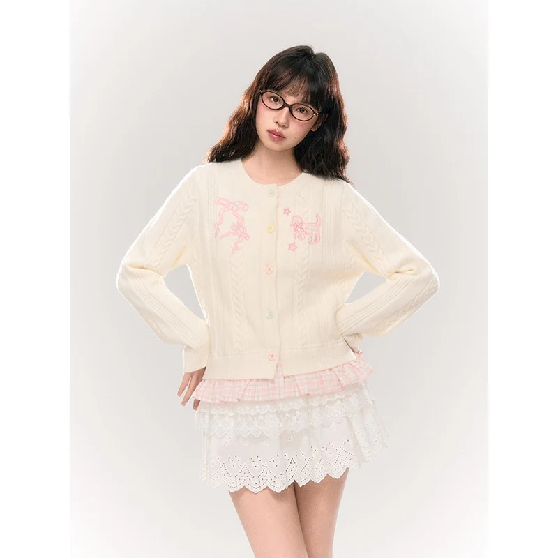 Candy Cat Flower Knit Cardigan - Image 4