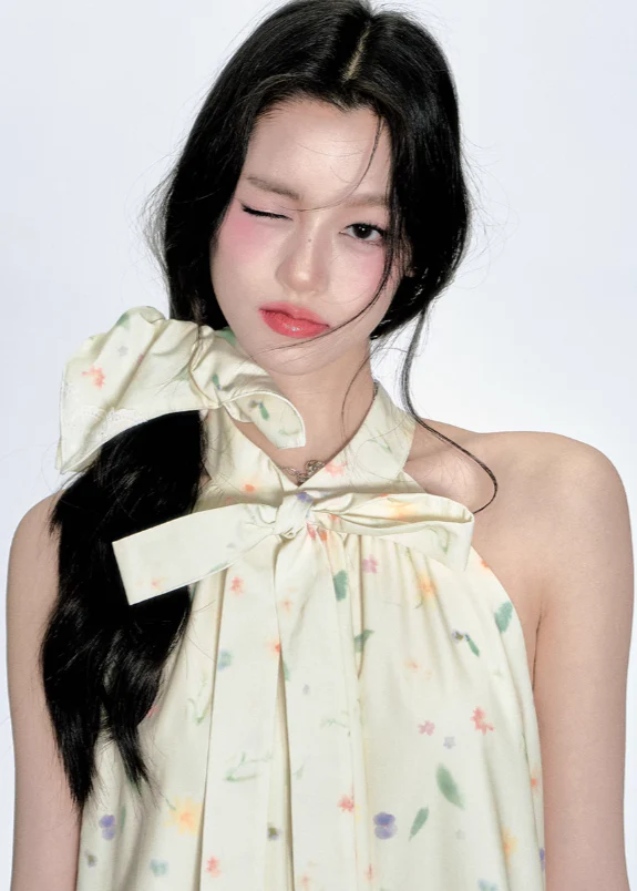 Romantic Puff Skirt Bow Dress - Image 3