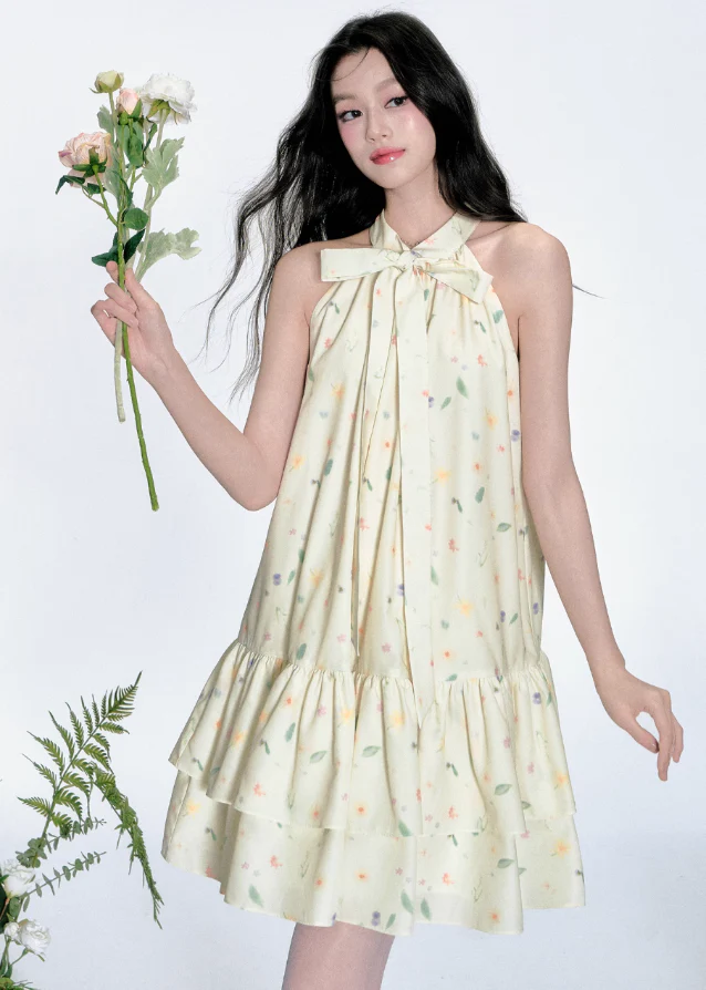 Romantic Puff Skirt Bow Dress - Image 4