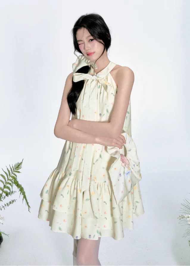 Romantic Puff Skirt Bow Dress - Image 6