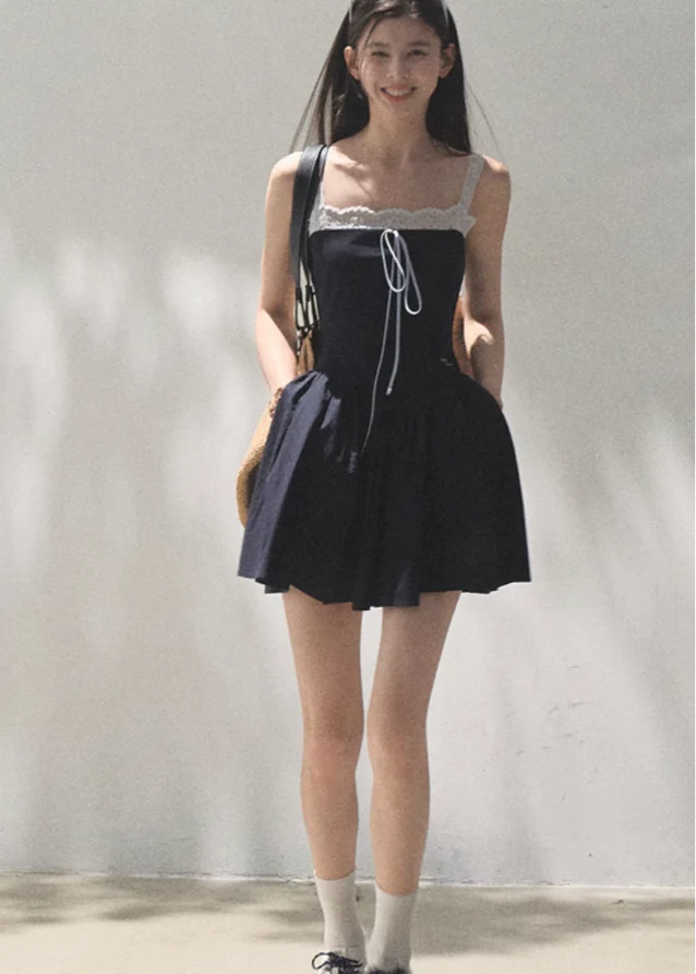 Tencel Hemp Layered Look Strap Dress - Image 3