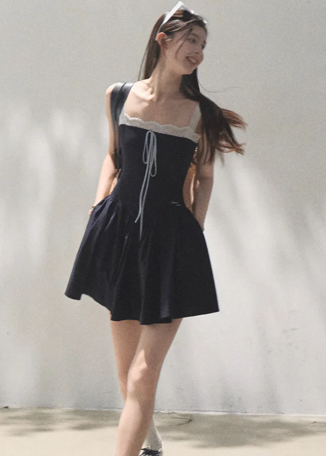 Tencel Hemp Layered Look Strap Dress - Image 4