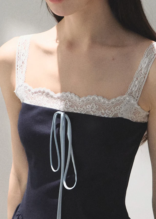 Tencel Hemp Layered Look Strap Dress - Image 5