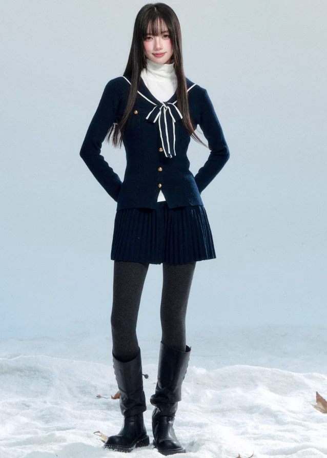 Navy Ribbon Sailor Knit Set-Up - Image 6