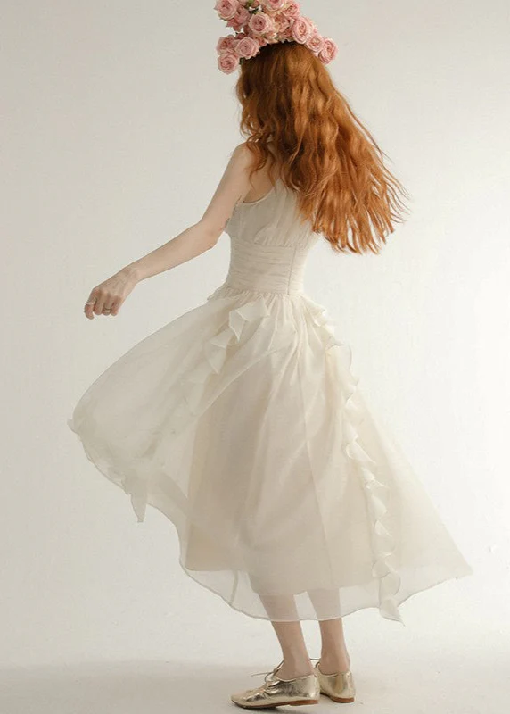 French White Halter Mini Dress - Image 4