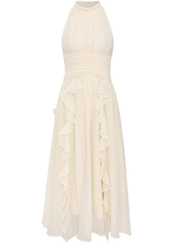French White Halter Mini Dress - Image 7