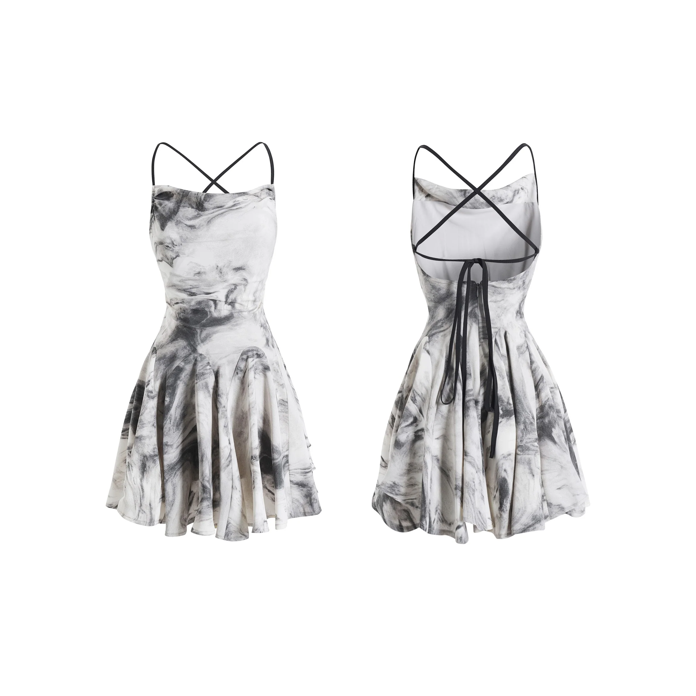 Ink Smudge French Slip Dress - Image 4