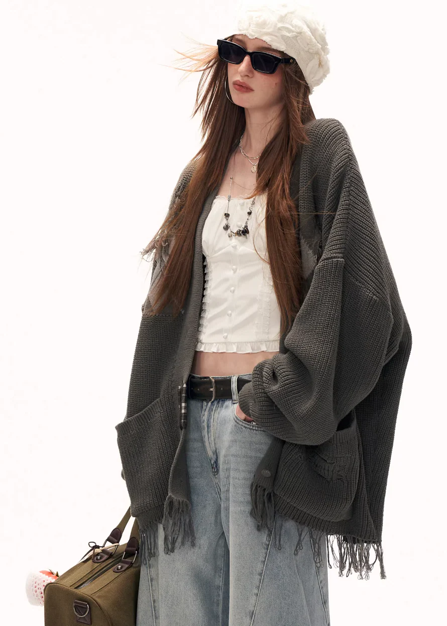 Fringe Patch Oversized Knit - Image 7