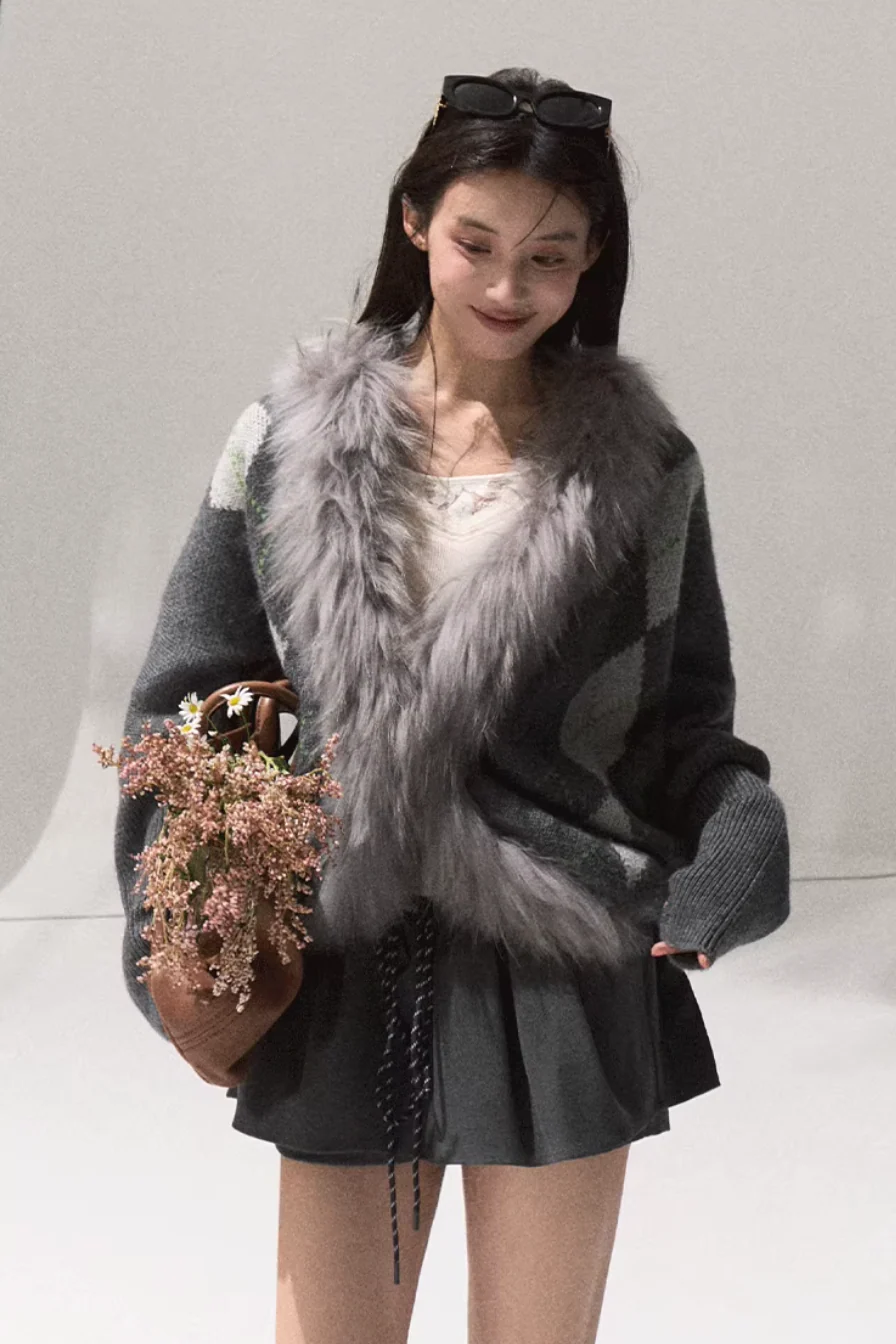 Frost District Raccoon Knit Coat - Image 6