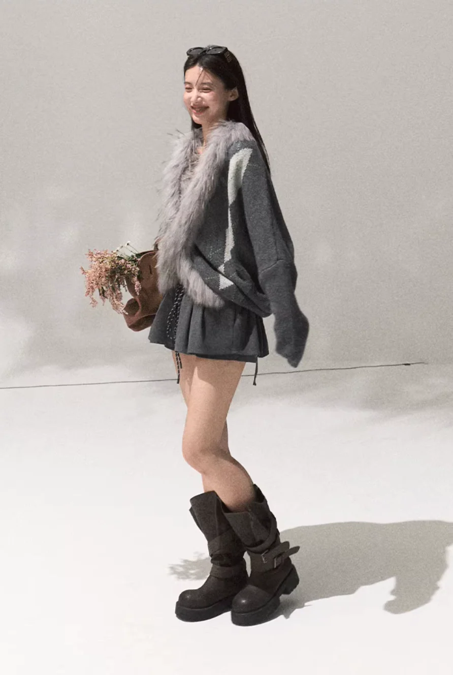 Frost District Raccoon Knit Coat - Image 8