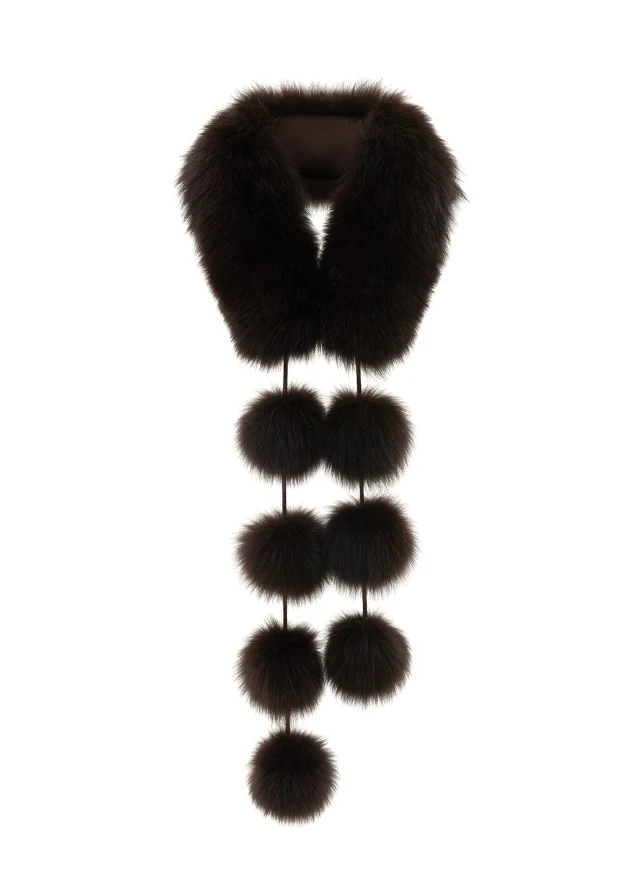 Frost Muse Fox Fur Pom Scarf - Image 10