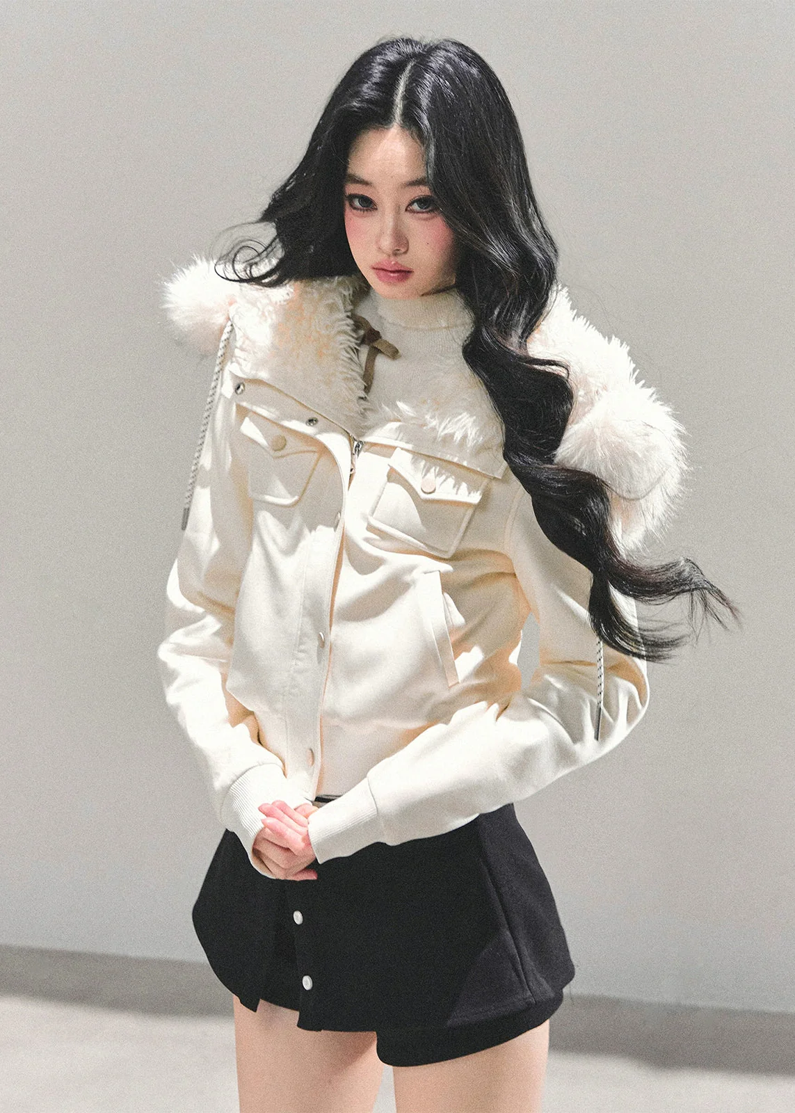 Frost Petal Faux-Fur Hooded Jacket - Image 2