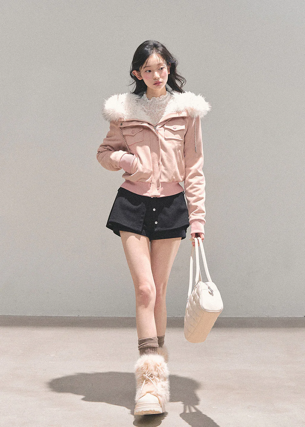 Frost Petal Faux-Fur Hooded Jacket - Image 7