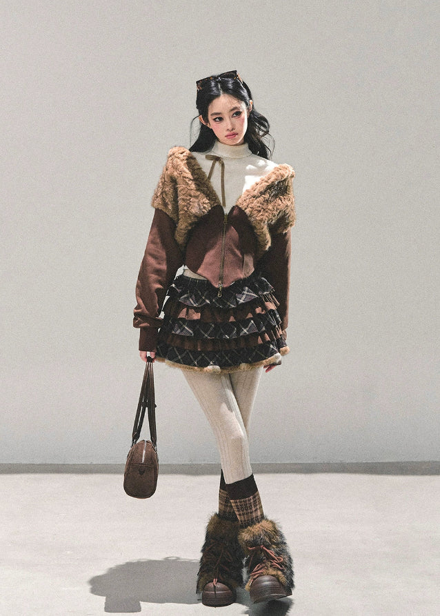 Frosted Ribbon Lambwarm Short Coat - Image 7