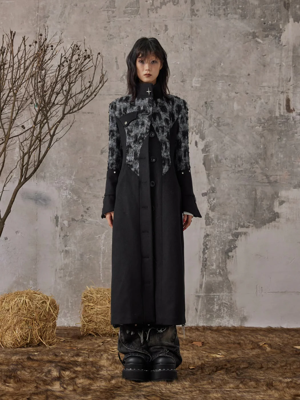 Dark high-end slim-fit Long coat - Image 11