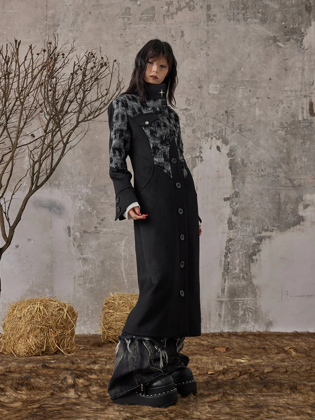 Dark high-end slim-fit Long coat - Image 12
