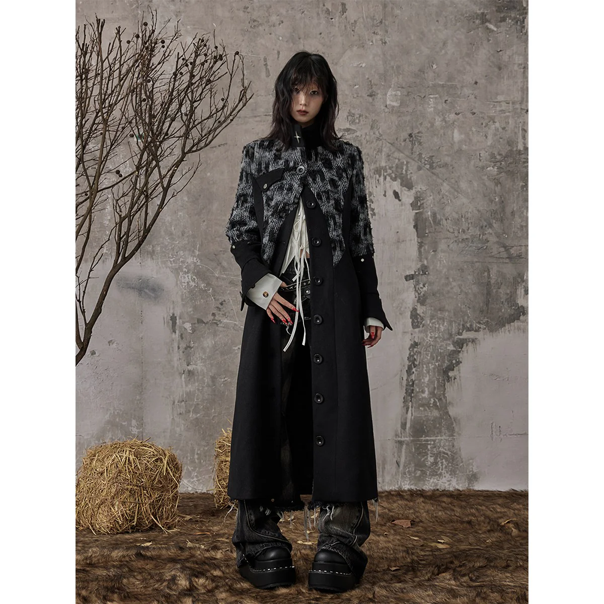 Dark high-end slim-fit Long coat - Image 3