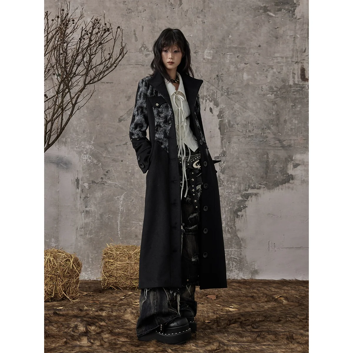 Dark high-end slim-fit Long coat - Image 4