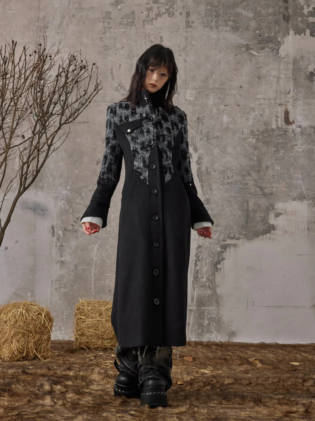Dark high-end slim-fit Long coat - Image 6